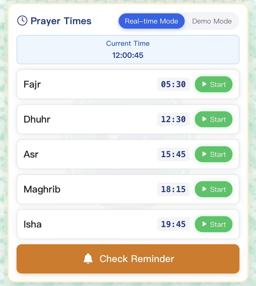 Prayer Times - Daily time markers based on astronomical calculations